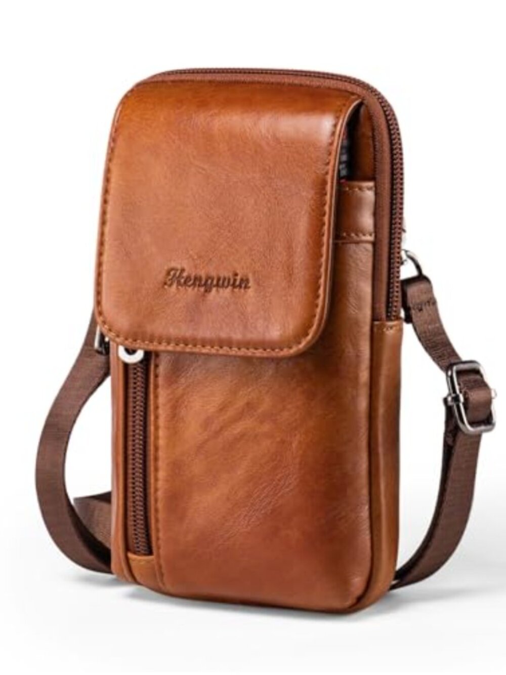Genuine Leather Crossbody Phone Bag Small Messenger Purse Shoulder Holster